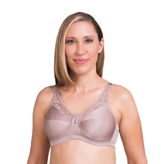 TruLife #210 Barbara Lace Accent Softcup Mastectomy Beige Bra | Sandstone