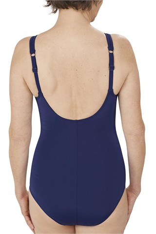 Elba Half Bodice High-Neckline Swimsuit - navy/multi |  71602