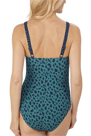 Manila High Neckline One-Piece Swimsuit - dark blue/teal | Amoena Swimwear