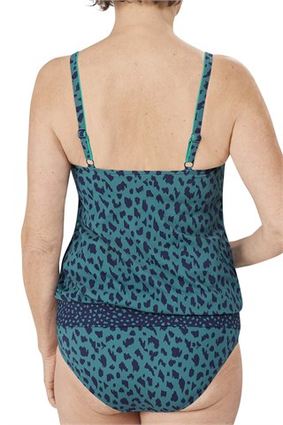 Manila Blouson Swim Top - dark blue/teal | Amoena Swimwear