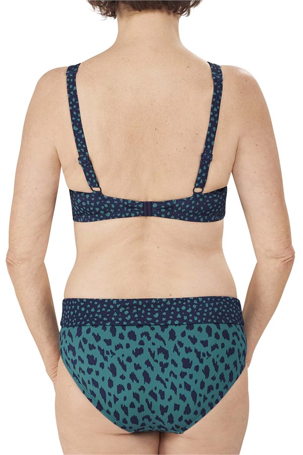 Manila High Neck Wire-Free Bikini Top - dark blue/teal | Amoena Swimwear
