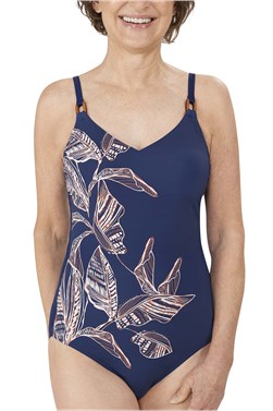 Lanzarote Half Bodice Swimsuit - indigo blue/amber | 71626