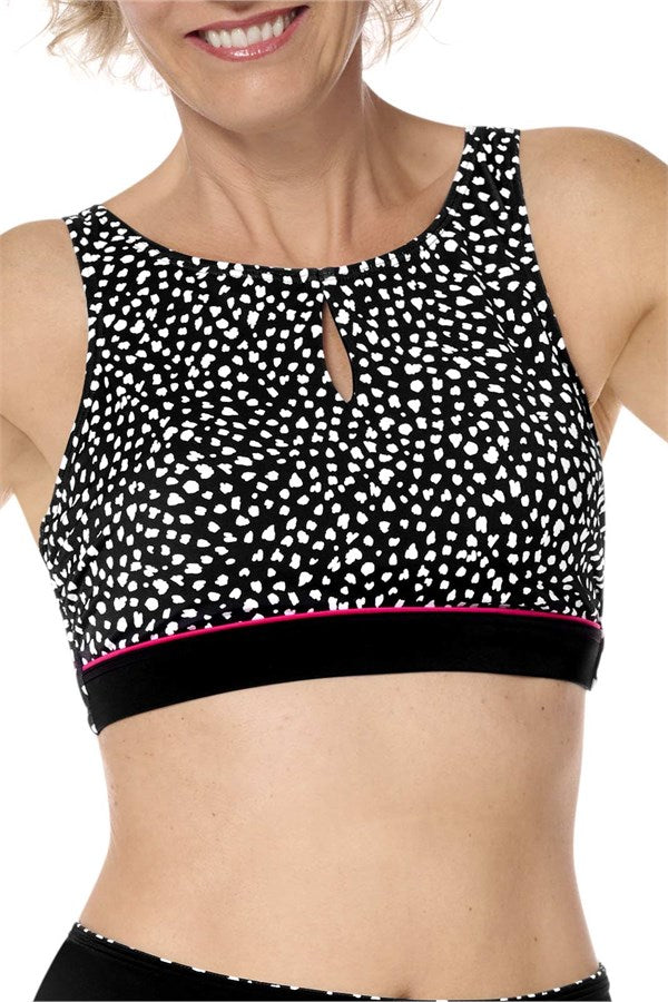 Manila High Neck Wire-Free Bikini Top - Black | Amoena Swimwear