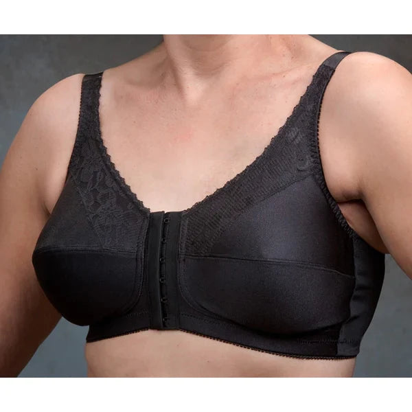 Nearly Me #670 Front Closure Mastectomy Black Bra