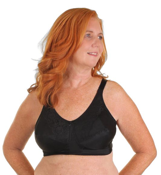 TruLife Irene #190 Softcup Bra – Black | Full Support with Classic Lace