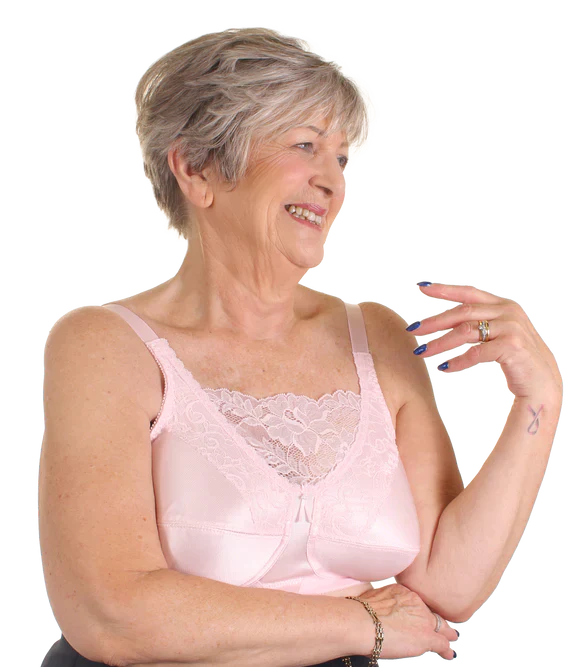 TruLife #4019 Jessica Cami-style Lace-accent Mastectomy I Powder Pink
