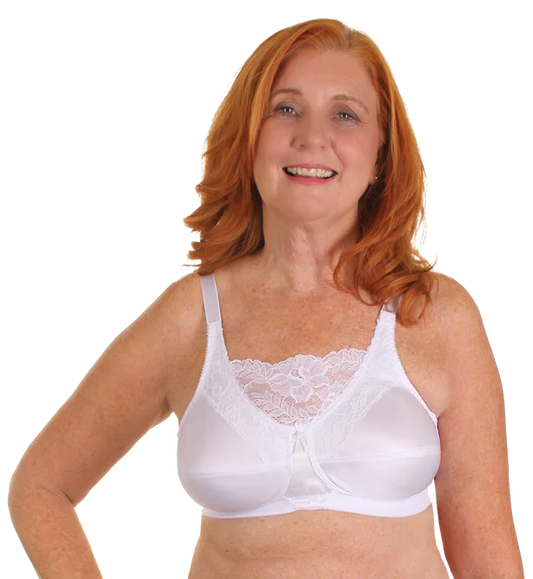 TruLife #4019 Jessica Cami-style Lace-accent Mastectomy I White