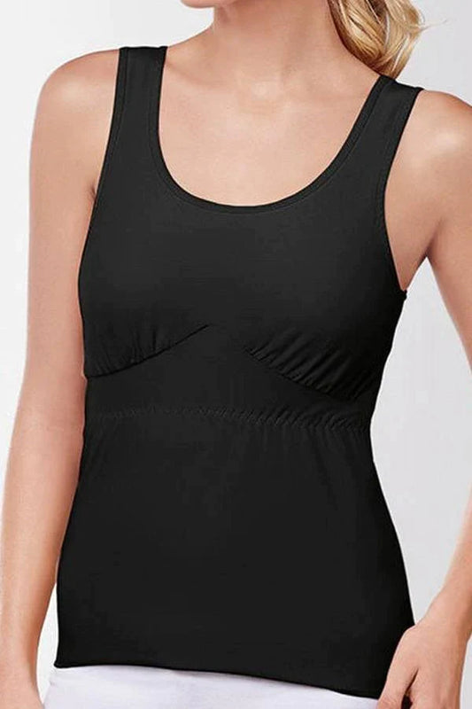 Amoena #2105 Camisole Post Surgical Garment with Drain Management | Black