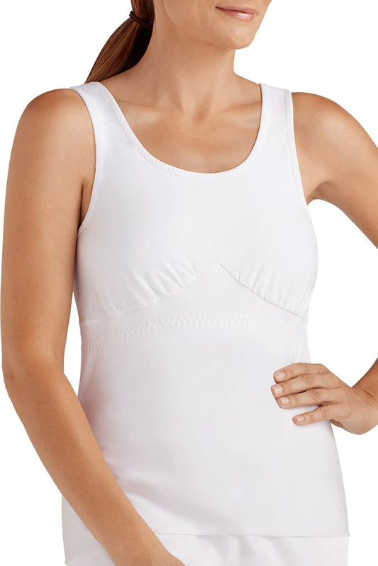 Amoena #2105 Camisole Post Surgical Garment with Drain Management | White