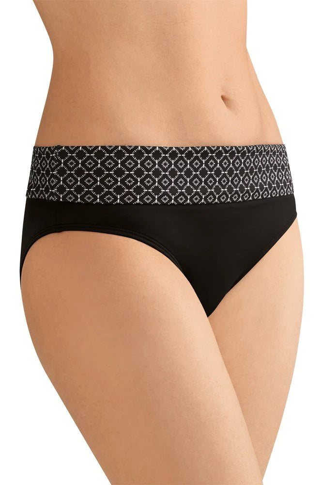 Amoena Ayon High Waist Brief | Black / White | #71118