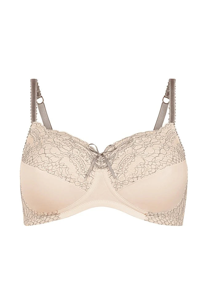 Amoena Alina Wire-Free Bra | Light Rose / Grey | #44509