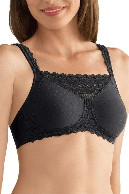 Amoena #0750 Dana Lace Camisole Inset Mastectomy Bra | Black