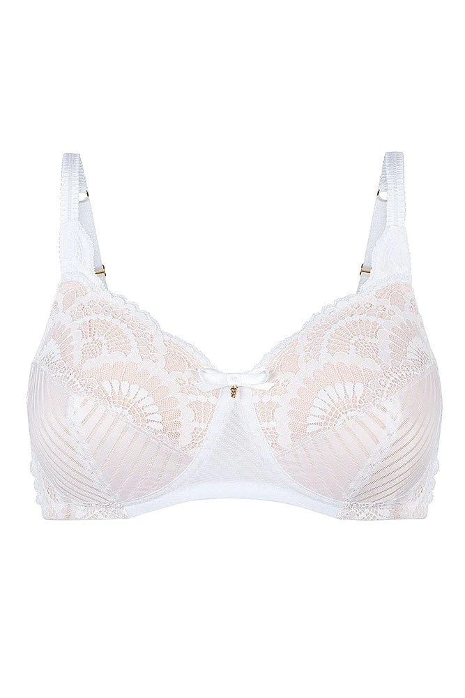 Amoena Karolina Wire-Free Bra | White / Light Nude | #44505