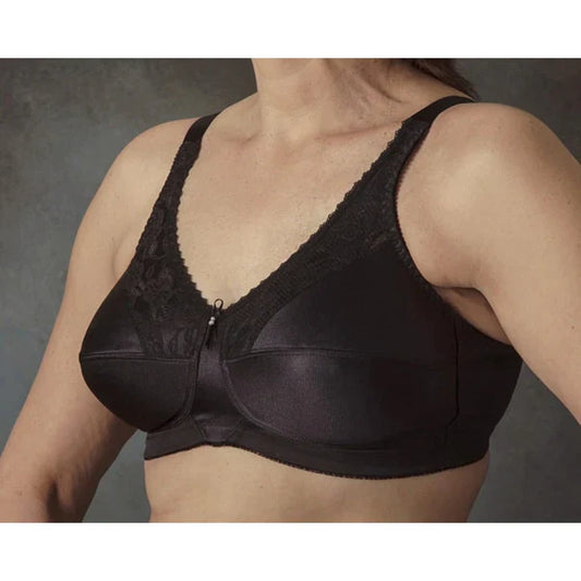 Nearly Me #600 Lace Bandeau Mastectomy Black Bra