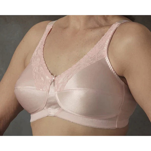 Nearly Me #600 Lace Bandeau Mastectomy Pink Bra