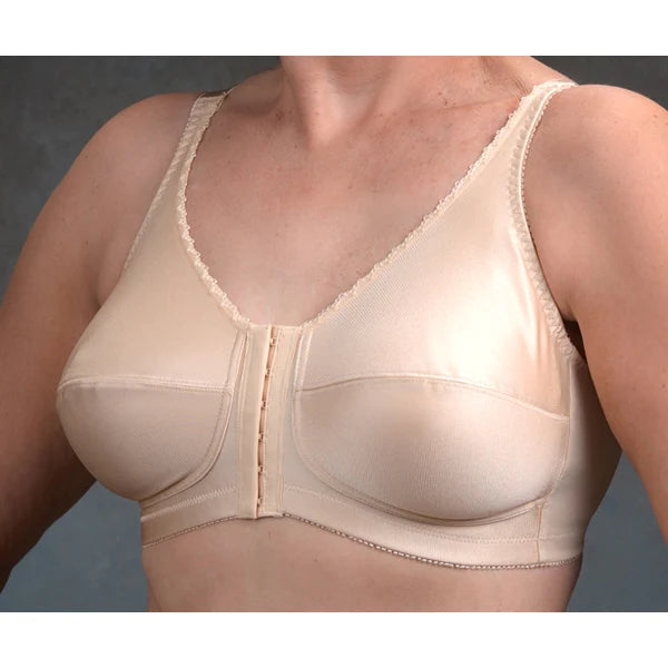 Nearly Me #650 Front White Closure Mastectomy Bra