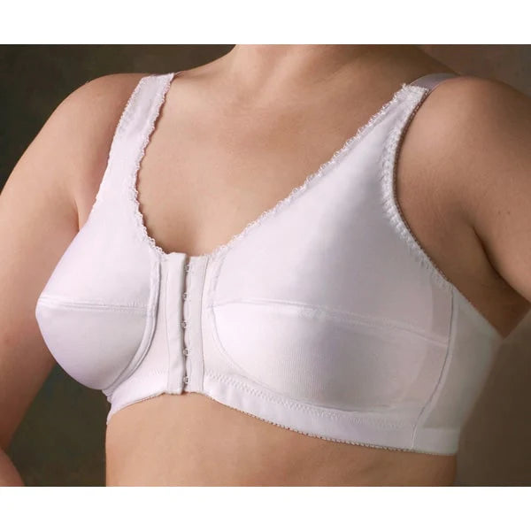 Nearly Me #650 Front White Closure Mastectomy Bra