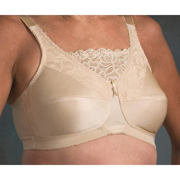 Lace Accent Pocketed Bra Beige