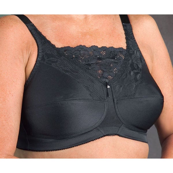 Nearly Me #660 Lace Cami Mastectomy Black Bra