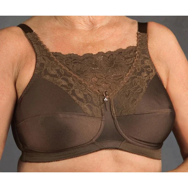 Nearly Me #660 Lace Cami Mastectomy Dark Coffee Brown Bra