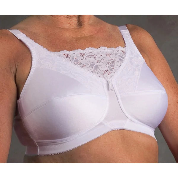 Nearly Me #660 Lace Cami Mastectomy White Bra