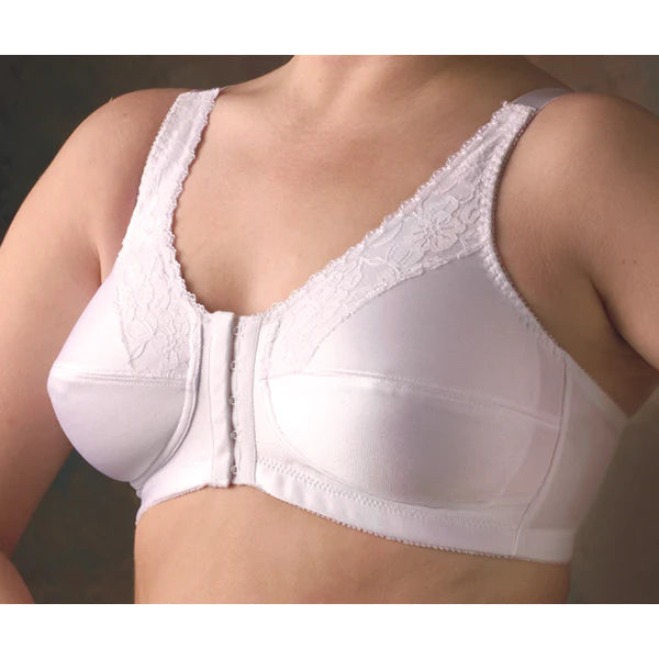 Nearly Me #670 Front Closure Mastectomy White Bra