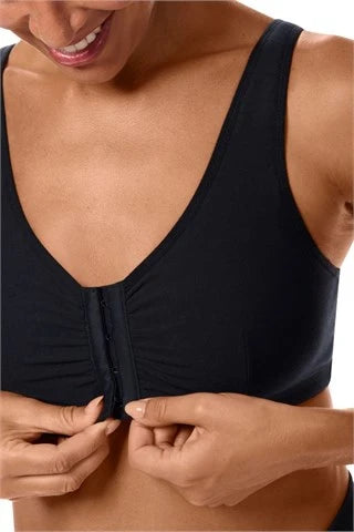 Amoena Fleur Wire-Free Black Bra