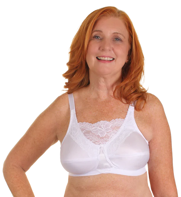TruLife #4019 Jessica Cami-style Lace-accent Mastectomy I White