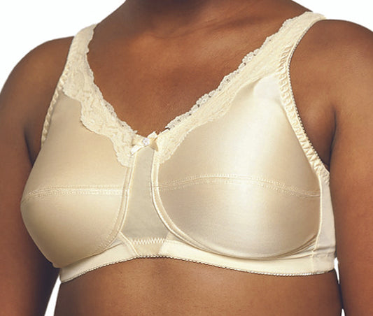 Nearly Me #680 Lace Accent Mastectomy Beige Bra